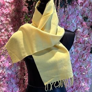 Soft Wool PROCHOWNICK Yellow Fringe Scarf -